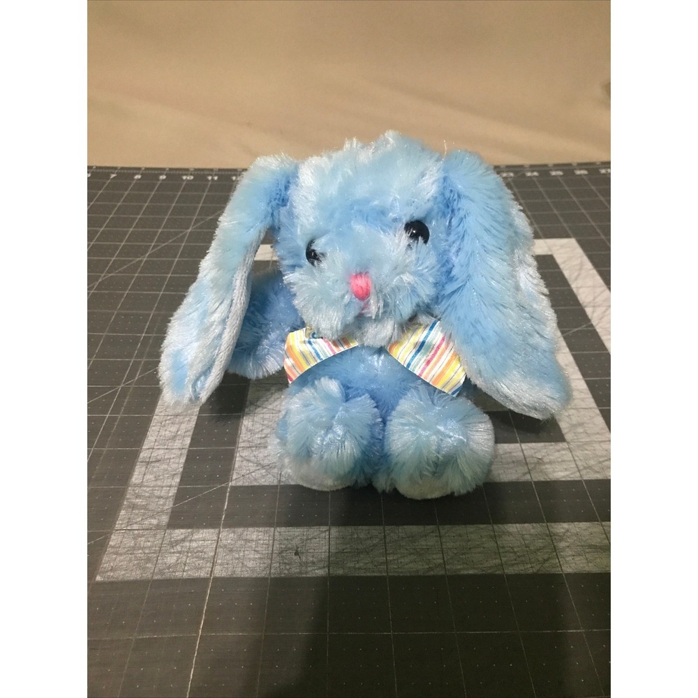 Walmart Blue Bunny Plush Long Floppy Ears Pink Nose Stuffed Animal Easter Toy 8"